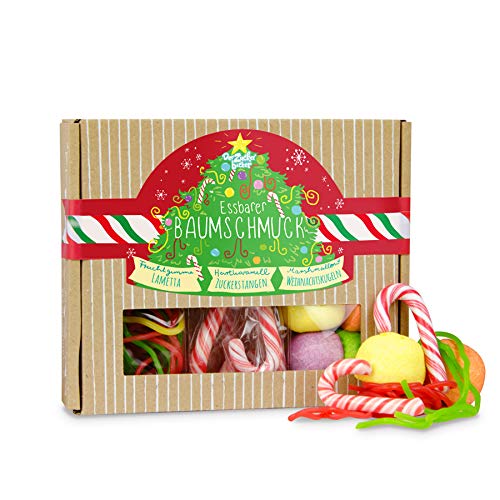 Essbarer Baumschmuck, eine Weihnachts-Box mit tollen Süßigkeiten, die Du an Deinen Christbaum hängen und anschließend vernaschen Kannst, eine süße und lustige Geschenkidee zu Weihnachten von Der Zuckerbäcker