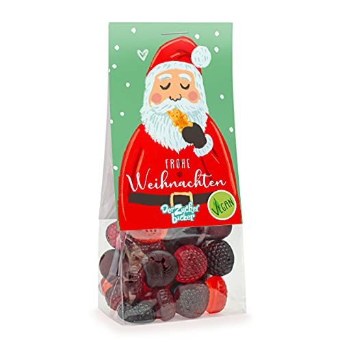 Frohe Weihnachten – veganes Fruchtgummi im süßen Nasch-Beutel, tolle Geschenk-Idee zu Weihnachten von Der Zuckerbäcker