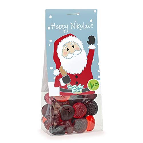 Happy Nikolaus - veganes Fruchtgummi im Beutel, kleine Geschenk-Idee zu Nikolaus von Der Zuckerbäcker