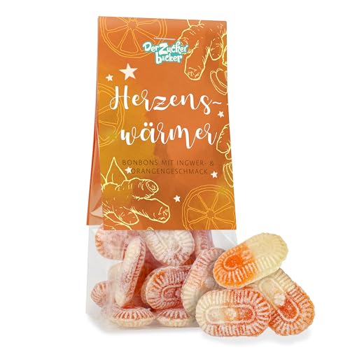 Herzens-Wärmer – Ingwer-Orangen Bonbons im Geschenkbeutel, Perfekt asl Geschenk für Weihnachten von Der Zuckerbäcker