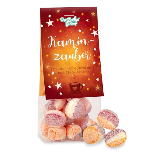 Kaminzauber – Bonbons mit Glühwein- und Orangen-Geschmack in süßen Geschenkbeutel, kleines Geschenk zu Weihnachten, Nikolausgeschenk, für den Adventskalender von Der Zuckerbäcker