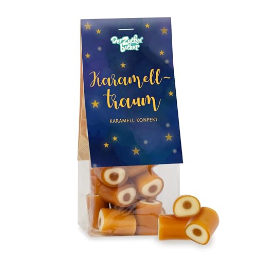 Karamell Traum – 50 g sahniges Karamell-Konfekt im Geschenkbeutel, kleines Geschenk zu Weihnachten für Süßigkeitenliebhaber und Liebhaberinnen von Der Zuckerbäcker