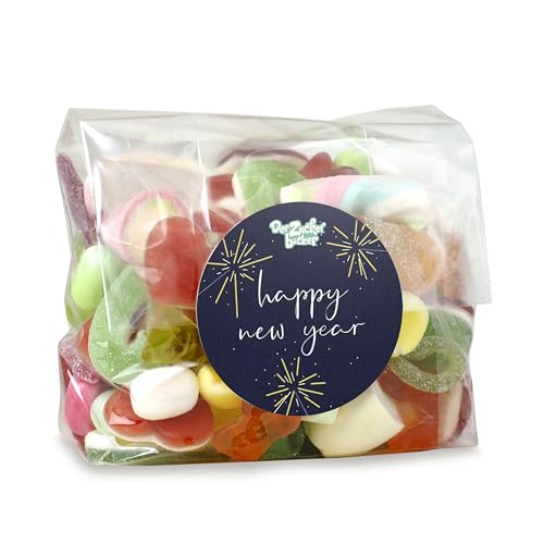 Nachfüllbeutel Happy New Year – Geschenk zu Silvester, passend für die Neujahrs-Feier als Mitbringsel und Snack von Der Zuckerbäcker