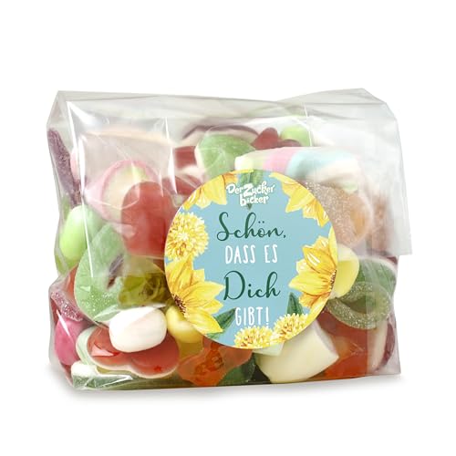 Nachfüllbeutel Schön, dass es Dich gibt – Geschenk-Idee aus Süßigkeiten mit Fruchtgummi, Schaumzucker und Kaubonbon von Der Zuckerbäcker