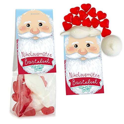 Nikolausmütze Bastelset - süße Geschenk-Idee zum Nikolaus für Kinder und Erwachsene von Der Zuckerbäcker