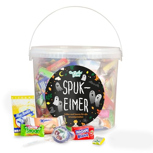 Spuk-Eimer XL – großer Süßigkeiten-Eimer mit abgepackten Naschereien, passend für Halloween und jede Halloween-Party von Der Zuckerbäcker