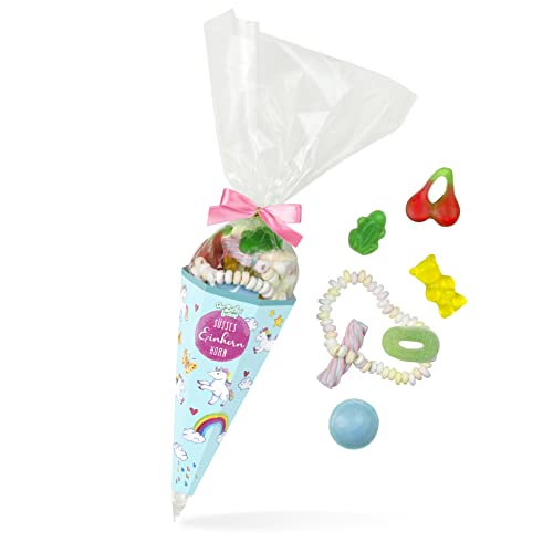 Süßes Einhorn Horn – toller Süßigkeiten-Mix in süßer Zuckertüte, schöne Geschenk-Idee für Einhorn-Fans von Der Zuckerbäcker