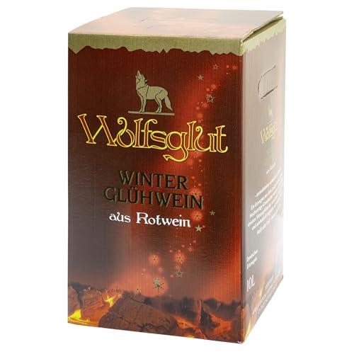 Winterglühwein WOLFSGLUT - Glühwein rot mit winterlichen Aromen nach Vanille, Zimt & Früchten, ideal für die Winterzeit, ein roter Glühwein aus Baden, 1 x 10 l Bag-in-Box von Der mit dem Wolf