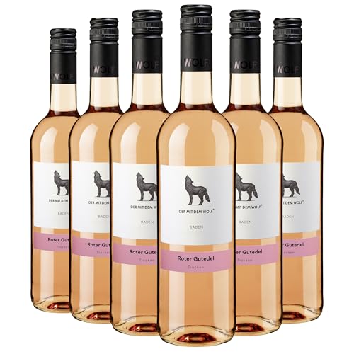 Wolfenweiler Roter Gutedel Roséwein trocken - Qualitätswein mit dezenter Mandelnote, jugendlich spritzig, Batzenberg Baden (6 x 0,75l) von Der mit dem Wolf