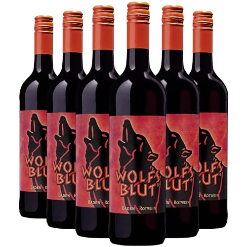 Wolfenweiler Rotwein-Cuvée lieblich - WOLFSBLUT Qualitätswein intensiv fruchtig unverwechselbar - deutscher Wein angebaut in Baden (6 x 0,75l) von Der mit dem Wolf