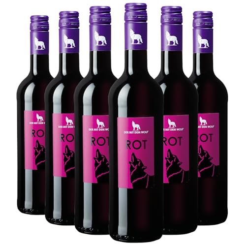 Wolfenweiler Rotwein lieblich SÜSSE WÖLFE - Rotwein Cuvée fruchtig-süß mit Cassis- und Beerenaromen, Qualitätswein aus Baden (6 x 0,75l) von Der mit dem Wolf