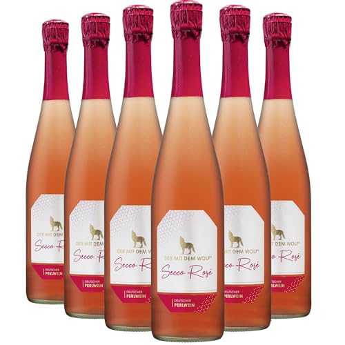 Wolfenweiler Secco Rosé - Perlwein aus dem Markgräflerland - Fruchtig mit Aromen von Erdbeeren, Himbeeren und Johannisbeeren (6 x 0,75l) von Der mit dem Wolf