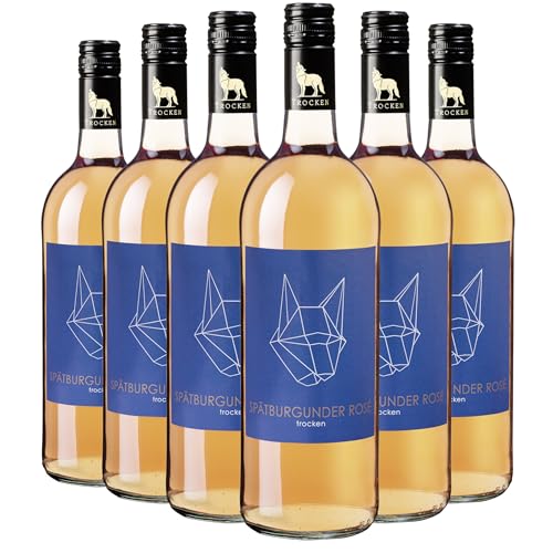 Wolfenweiler Spätburgunder Rosé trocken Herkules - Fruchtiger Roséwein mit Aromen von Erdbeere & Himbeere aus dem Markgräflerland (6 x 1,0l) von Der mit dem Wolf