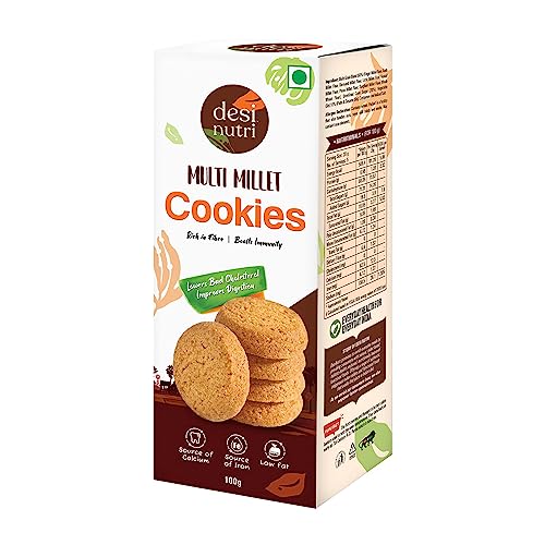 Desi Nutri Multi Millet Cookies | Ready to Eat Cookies | Millet Cookies | Cookies - 100 gms | Rich in Fiber & Immunity von Desi Nutri