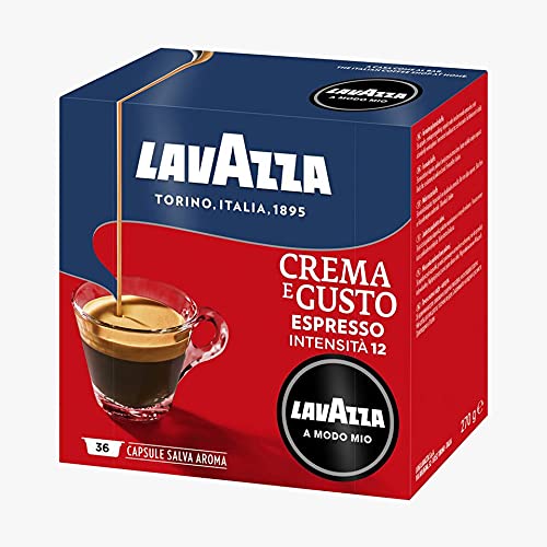 Lavazza A Modo Mio Espresso-Kapseln – Lavazza Kaffeekapseln A Modo Mio Espresso – wählen Sie Ihre Mischung aus – (Creme und Geschmack, ☑ - 072 Kapseln) von Design Factory