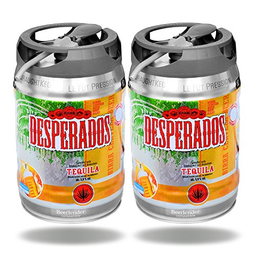2x Desperados Tequila Bier mit Zapfhahn 5 Liter Partyfass 5,9% vol. von Desperados