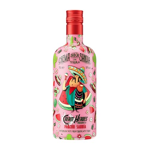 Pancho Sandia, Wassermelonenlikör mit Tequila, Designerflasche, Series “Cream Heroes”. 0,7 L, 17% Vol. von CREAM HEROES