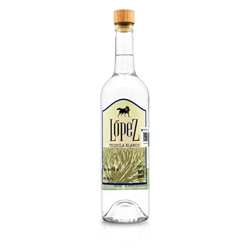 Lopez Tequila Blanco - 100% Agave, 700ml (40% vol) - Traditionell hergestellt: Holzfass-Gärung, Kupferdestillation, herbal-florale Noten, seidiger Abgang von Destileria El Sabino