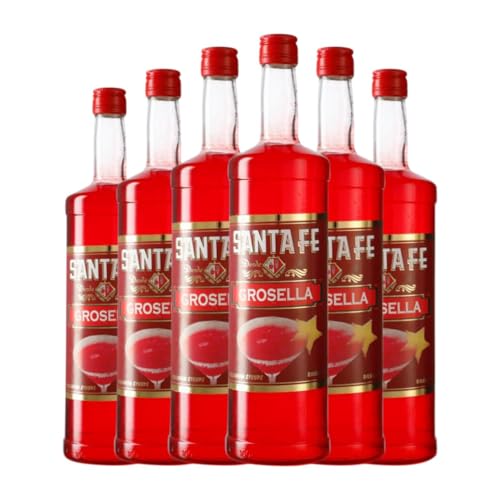 Schnaps Santa Fe Grosella 1 L (Karton mit 6 Flaschen von 1 L) von Destilerías Santa Fe