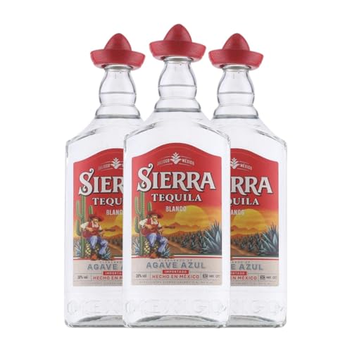 Tequila Sierra Blanco 1 L (Karton mit 3 Flaschen von 1 L) von Destilerías Sierra Unidas