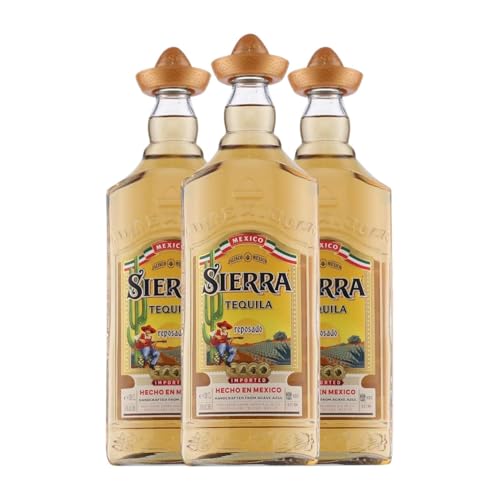 Tequila Sierra Reposado 1 L (Karton mit 3 Flaschen von 1 L) von Destilerías Sierra Unidas