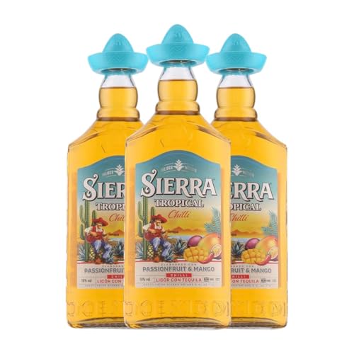 Tequila Sierra Tropical Chilli 70 cl (Karton mit 3 Flaschen von 70 cl) von Destilerías Sierra Unidas