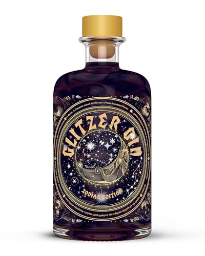 Outta Space - Glitzer Gin - Zodiac Edition - 0,5 Ltr. - 40% vol. - Black Gin mit mystischem Glitzer-Effekt von Destille Kaltenthaler