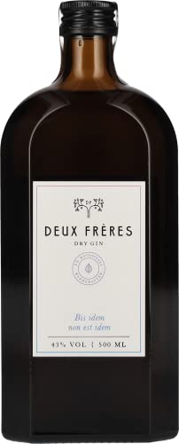 Deux Frères | Dry Gin | 500 ml | Mit 25 Botanicals | Farbveränderung beim Servieren | Klassisch, würziger London Dry Gin von Deux Frères