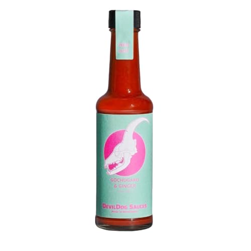 DevilDog Sauces Gochugaru & Ingwer Medium Hot Chilisauce 150 g, ideal für Bratpfannen, Ramen oder Knödel-Dip, vegan, glutenfrei und alle natürlichen Zutaten von DevilDog Sauces