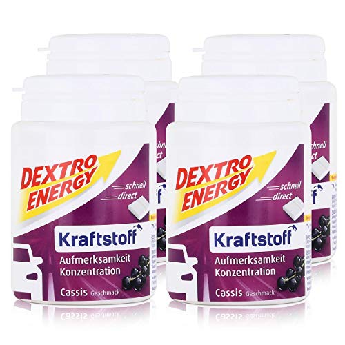 Dextro Energy Kraftstoff Cassis 68g / Mini Traubenzucker-Täfelchen mit schnell verfügbarer Glucose (4er Pack) von Dextro Energy