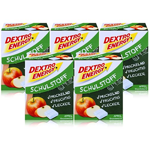 Dextro Energy Schulstoff Traubenzucker Apfel Geschmack 50g (5er Pack) von Dextro Energy