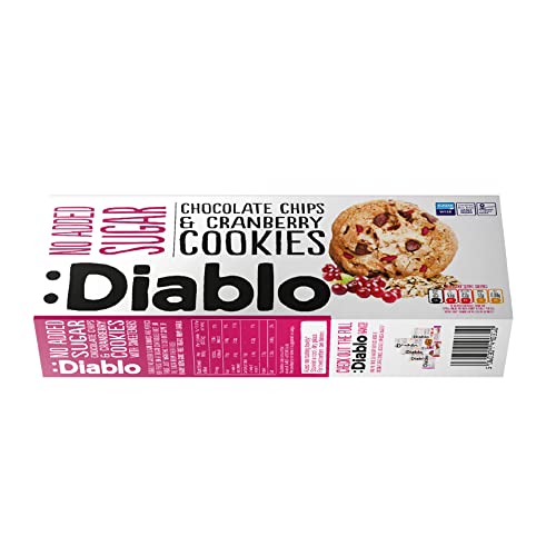 Diablo Chocolate Chips and Cranberry Cookies | ohne Zuckerzusatz | gesüßt mit Maltitol | 135 g (1 Stück) von Diablo
