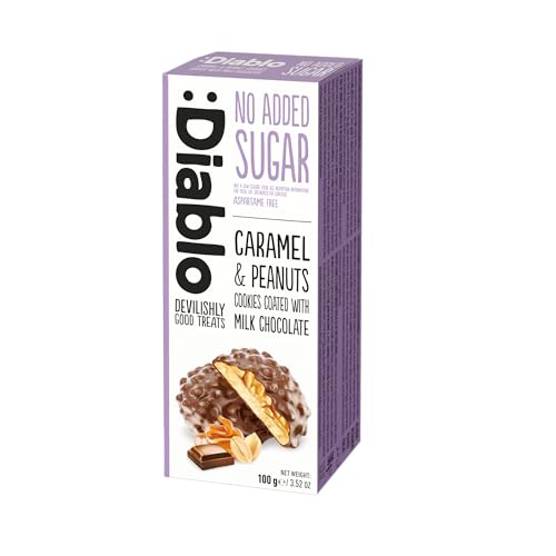 :Diablo No Added Sugar Caramel&Peanuts Cookies Coated with Milk Chocolate von Diablo