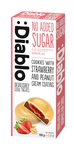 :Diablo No Added Sugar Cookies with Strawberry and Peanut Cream Coating von Diablo