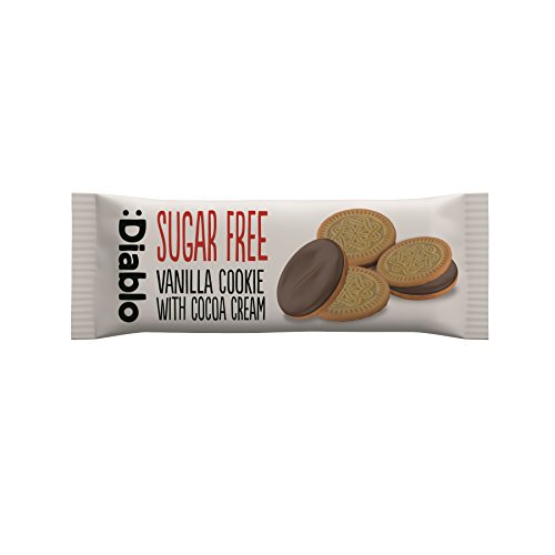 Diablo Sugarfree Vanilla Sandwich Cookies with Cocoa Cream, 44 g von Diablo