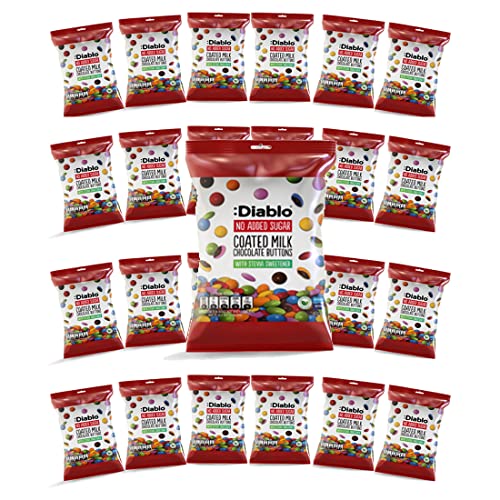 Diablo bunte Schokolinsen | Milchschokolade |zuckerfrei | mit Stevia gesüßt | Geschenkidee | in praktischer Tüte | diabetiker-geeignet | Wie Smarties ohne Zuckerzusatz | 40g (Pack of 24) von Diablo