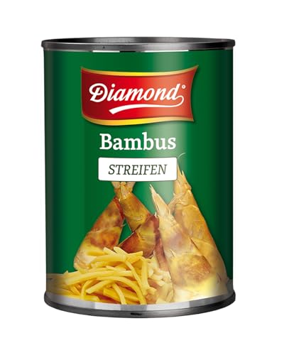 DIAMOND Bambusstreifen, eingelegtes Asia Gemüse im Glas, geeignet für Wok-Gerichte, low carb - 1 x 370 ml von Diamond