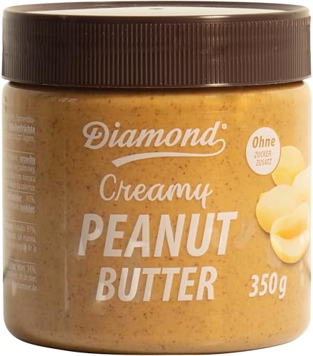 DIAMOND Erdnussbutter, Peanut Butter aus 91% gerösteten Erdnusskernen, cremig, im Glas, vegan und glutenfrei - 1 x 350 g von Diamond