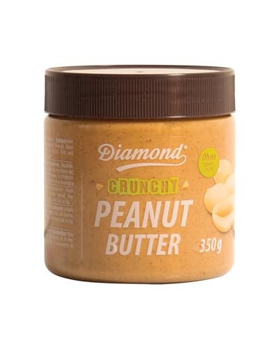 DIAMOND Erdnussbutter crunchy, Peanut Butter aus 91% gerösteten Erdnusskernen, mit Stückchen, im Glas, vegan und glutenfrei - 1 x 350 g von Diamond