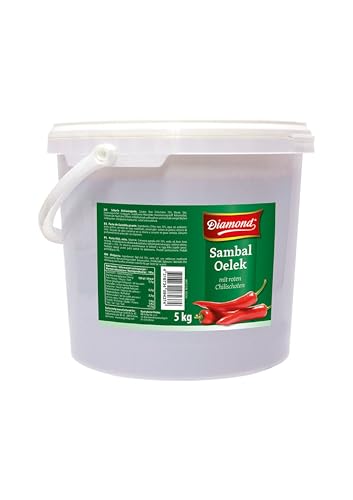 DIAMOND Sambal Oelek, Feurig scharfe Paste aus roten Chilischote, zum Verfeinern von Wok-Gerichten, Reispfannen & Bratnudeln - 1 x 5 kg von Diamond