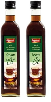 DIAMOND Sesamöl, aus 100% gerösteten Sesamsamen, ein kulinarischer Genuss mit nussigem Aroma - 1 x 500 ml (Packung mit 2) von Diamond