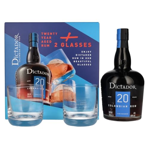 Dictador 20 Years Old ICON RESERVE Colombian Rum 40% Vol. 0,7l in Geschenkbox mit 2 Gläsern von Dictador