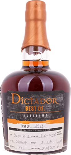 Dictador BEST OF 1981 ALTISIMO Colombian Rum Limited Release (1 x 0.7 l) von Dictador