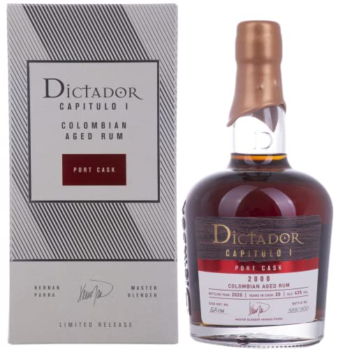 Dictador CAPITULO I 20 Years Old Port Cask Colombian Aged Rum 2000 43% Vol. 0,7l in Geschenkbox von Dictador