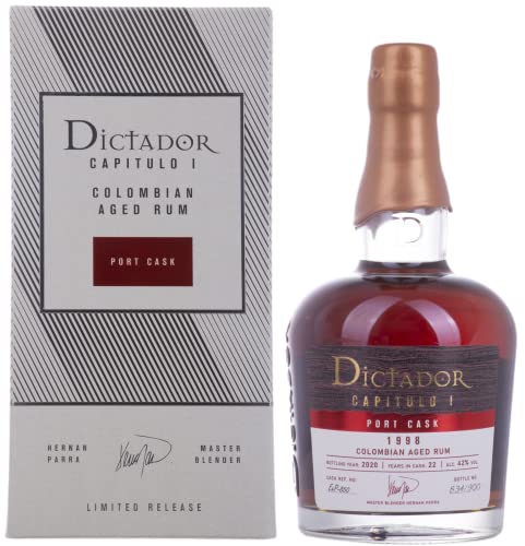 Dictador CAPITULO I 22 Years Old Port Cask Colombian Aged Rum 1998 42% Vol. 0,7l in Geschenkbox von Dictador