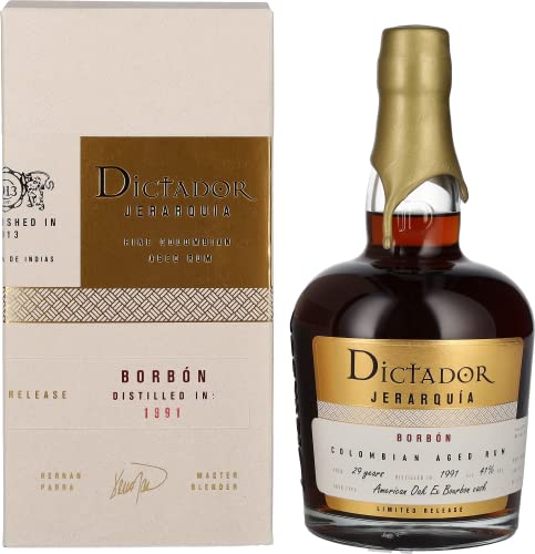 Dictador JERARQUÍA 29 Years Old BORBÓN Rum 1991 41% Vol. 0,7l in Geschenkbox von Dictador