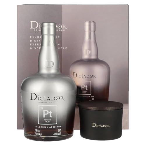 Dictador PLATINUM Colombian Aged Rum 40% Vol. 0,7l in Geschenkbox mit Kerze von Dictador