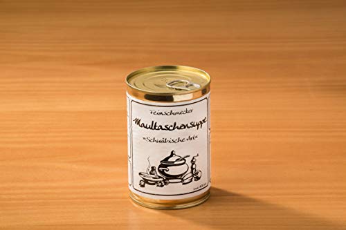 Maultaschensuppe -Schwäbische Art- 400g | Authentischer Geschmack aus dem Süden Deutschlands | Herzhaft gefüllte Teigtaschen in klarer Brühe | Perfekt als Vorspeise oder wärmende Mahlzeit von Die Ammerländer Schinkendiele