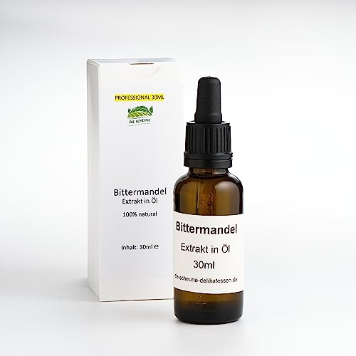 Die Scheune GmbH - Bittermandel Aroma 100% natürlich (30ml) zuckerfrei entspricht 1130 Teelöffeln Bittermandelölextrakt, Bittermandelaroma, Extrakt, natürliches Bittermandel Aroma von Die Scheune Delikatessen