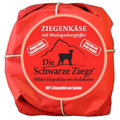 Schwarze Ziege Hartkäse mit Madagaskarpfeffer 0,55 - 180 g Stück von Die Schwarze Ziege